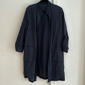 Navy open pocketed cardigan